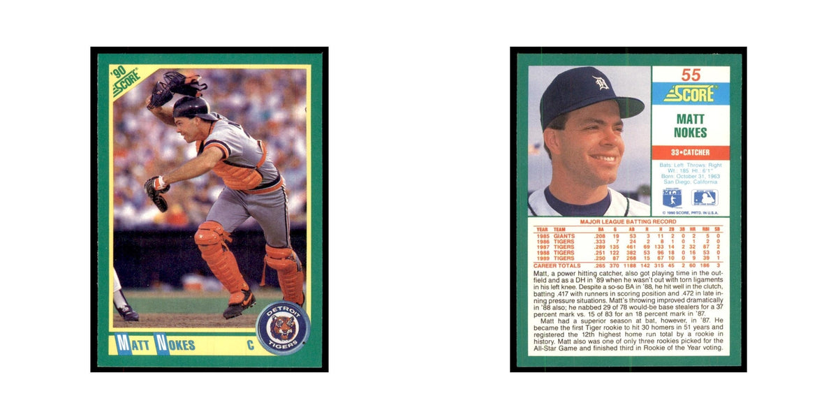 1990 Score Matt Nokes Baseball Cards #55