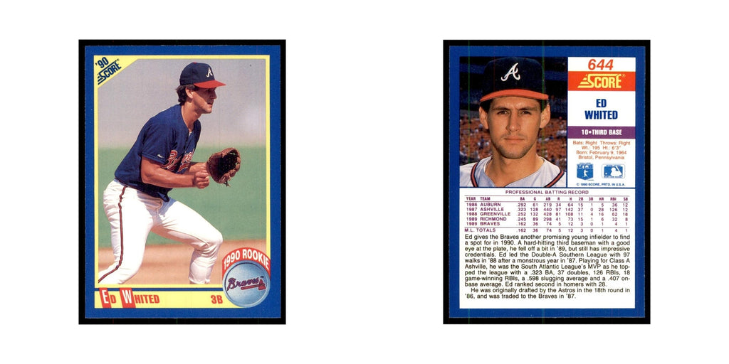1990 Score Ed Whited RC Baseball Cards #644