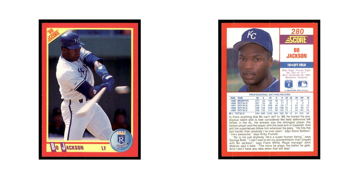 1990 Score Bo Jackson Baseball Cards #280