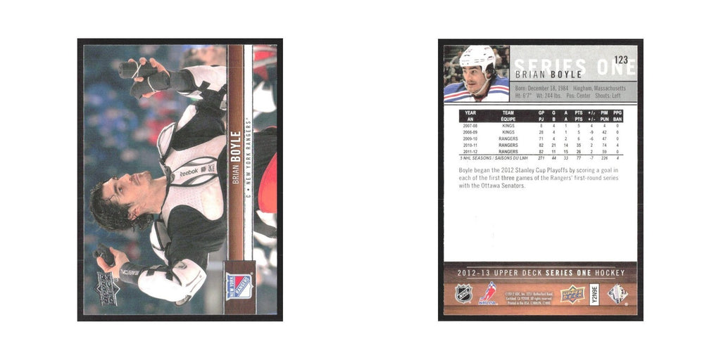 2012 Upper Deck Brian Boyle New York Rangers #123