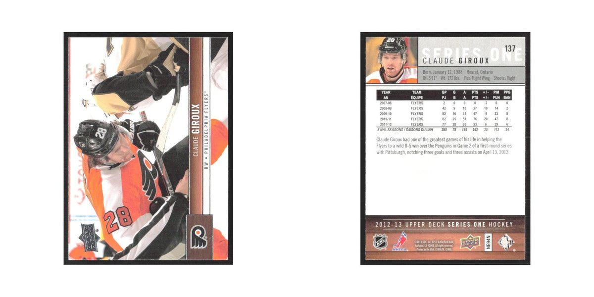 2012 Upper Deck Claude Giroux Philadelphia Flyers #137