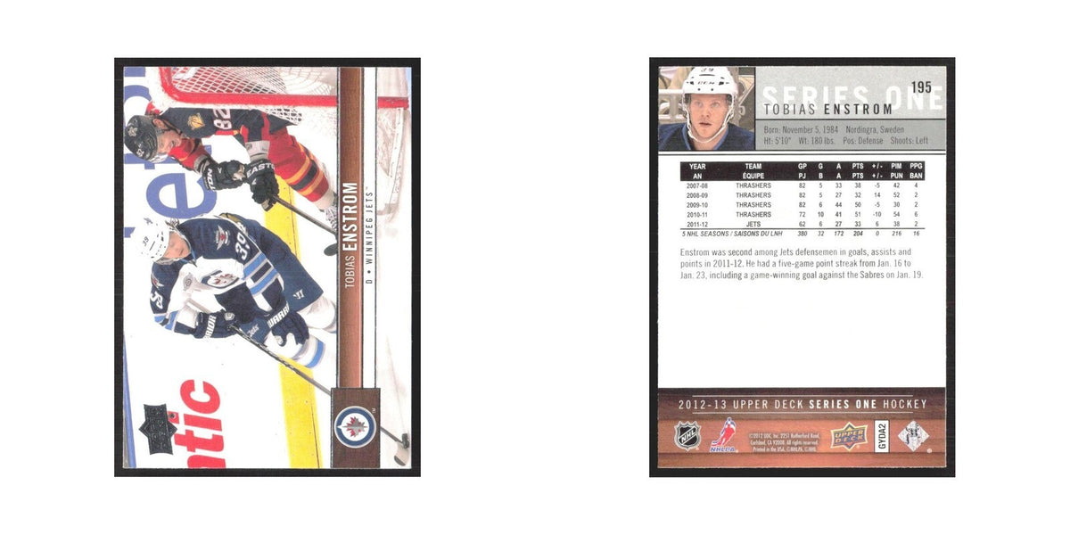 2012 Upper Deck Tobias Enstrom Winnipeg Jets #195