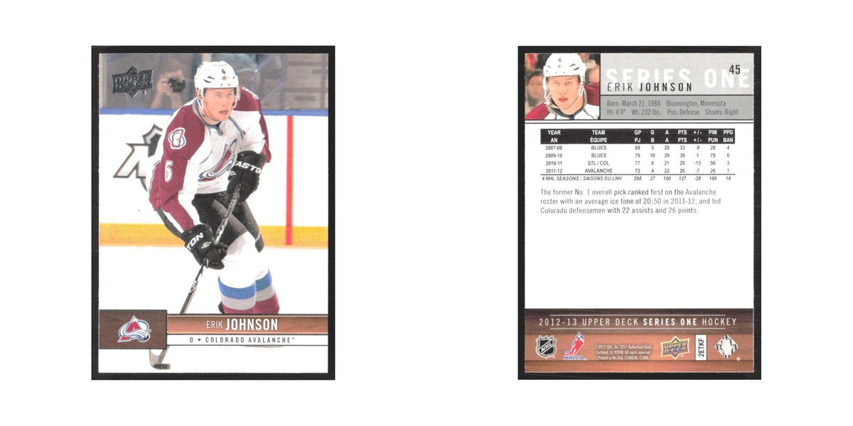 2012 Upper Deck Erik Johnson Colorado Avalanche #45