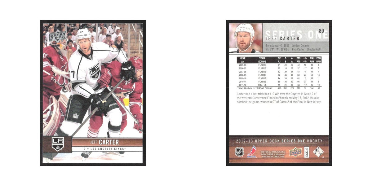 2012 Upper Deck Jeff Carter Los Angeles Kings #80