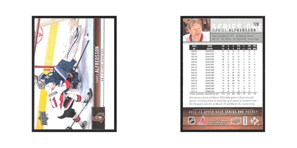 2012 Upper Deck Daniel Alfredsson Ottawa Senators #152