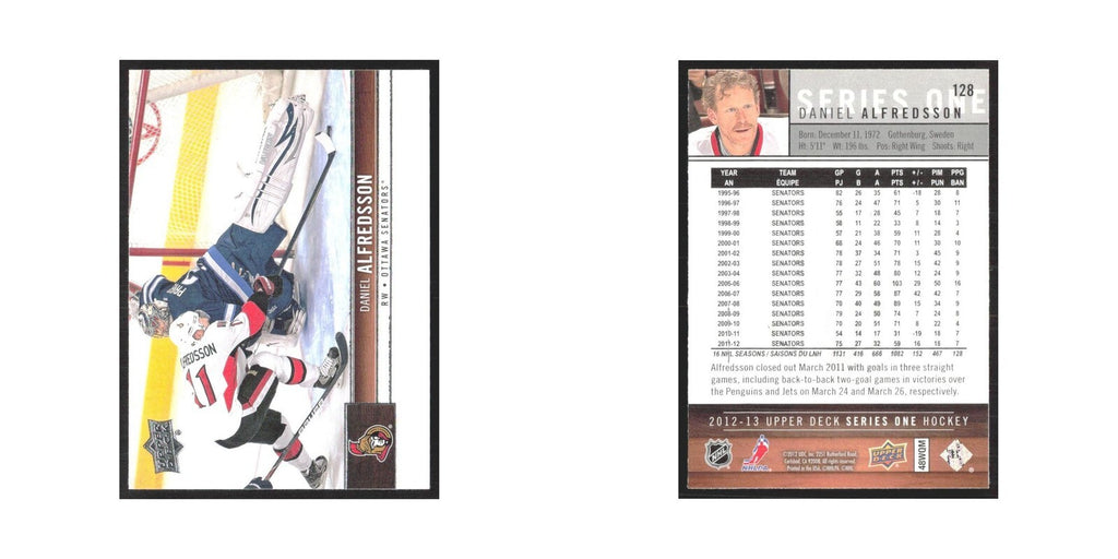 2012 Upper Deck Daniel Alfredsson Ottawa Senators #128