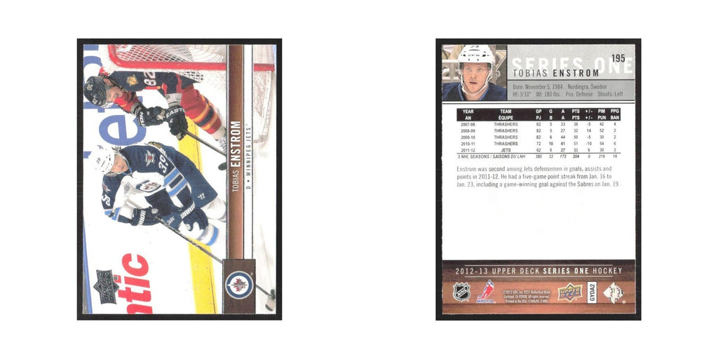 2012 Upper Deck Tobias Enstrom Winnipeg Jets #195