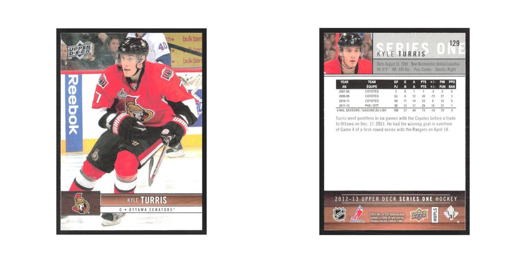 2012 Upper Deck Kyle Turris Ottawa Senators #129