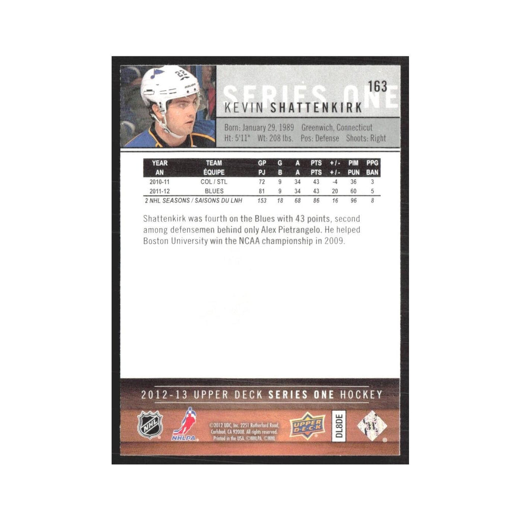 2012 Upper Deck Kevin Shattenkirk St. Louis Blues #163