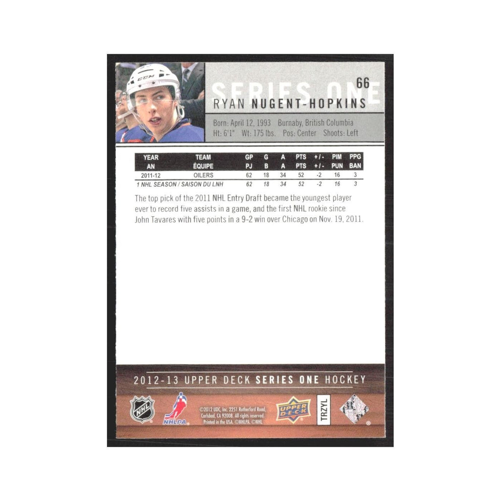 2012 Upper Deck Ryan Nugent-Hopkins Edmonton Oilers #66