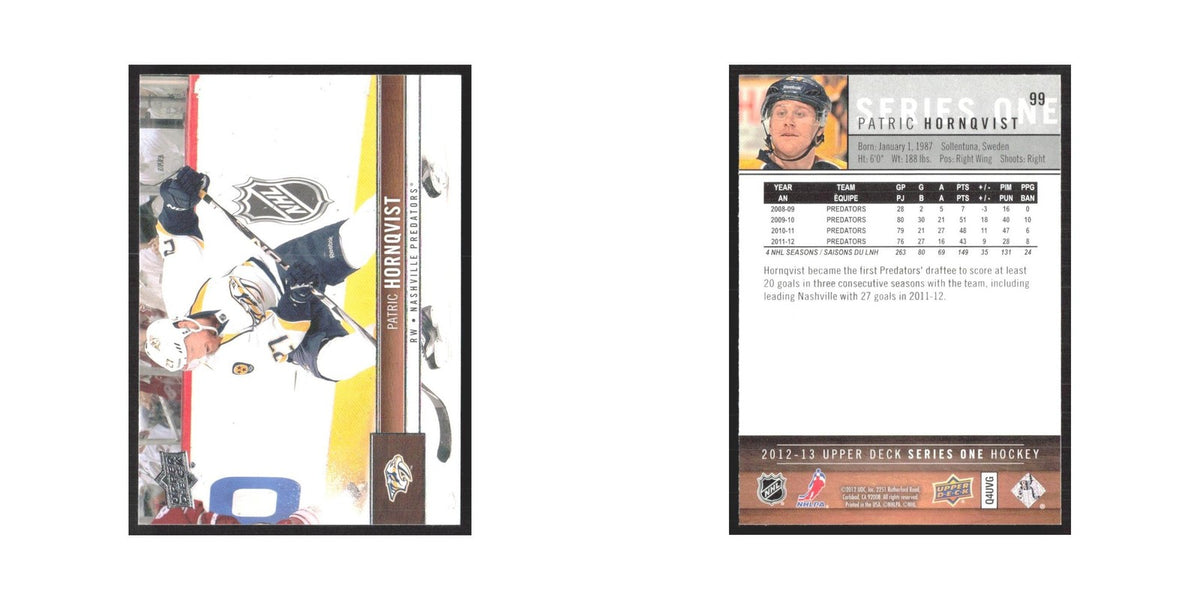 2012 Upper Deck Patric Hornqvist Nashville Predators #99