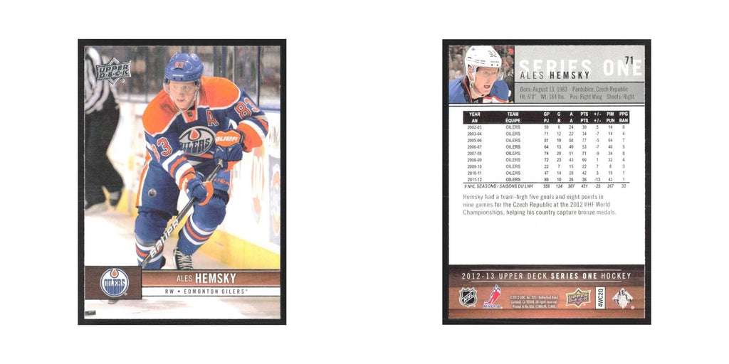 2012 Upper Deck Ales Hemsky Edmonton Oilers #71