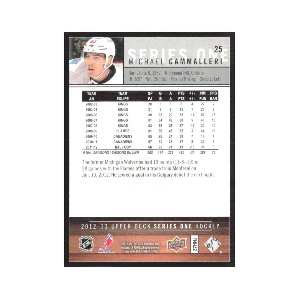 2012 Upper Deck Mike Cammalleri Calgary Flames #25