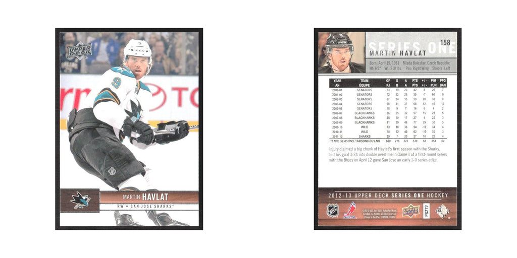 2012 Upper Deck Martin Havlat San Jose Sharks #158