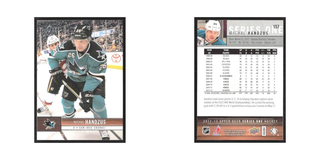 2012 Upper Deck Michal Handzus San Jose Sharks #157