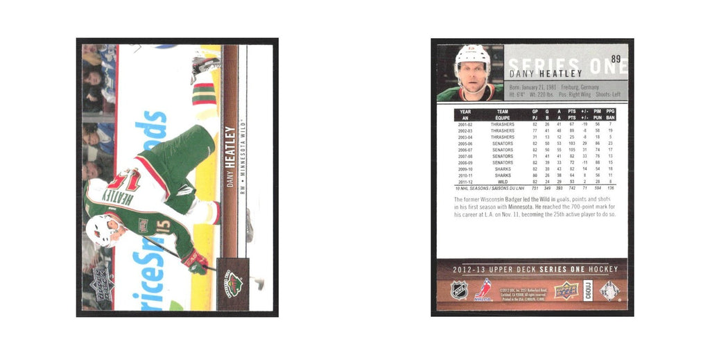 2012 Upper Deck Dany Heatley Minnesota Wild #89
