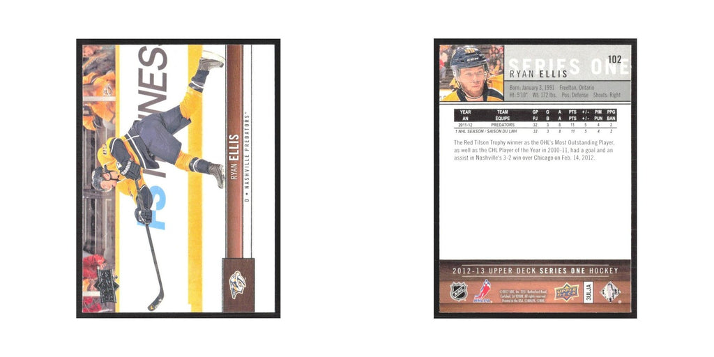 2012 Upper Deck Ryan Ellis Nashville Predators #102