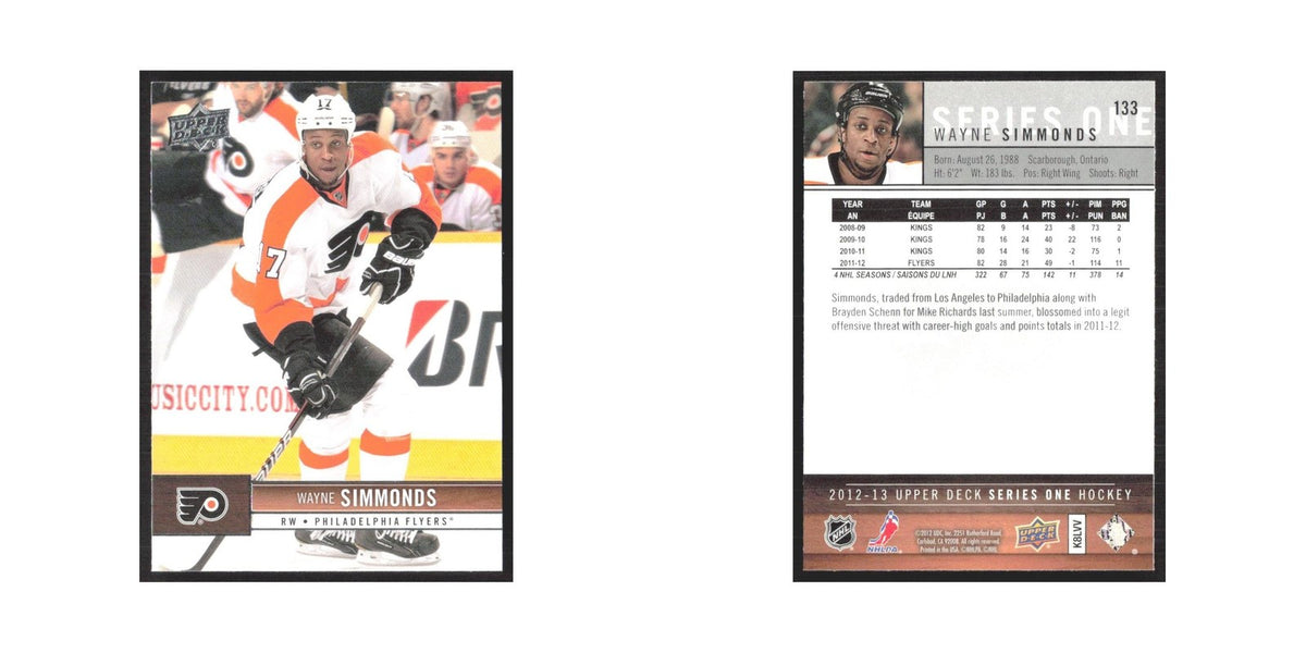 2012 Upper Deck Wayne Simmonds Philadelphia Flyers #133