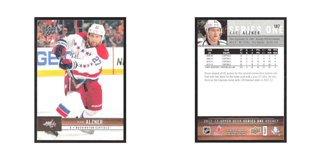 2012 Upper Deck Karl Alzner Washington Capitals #187
