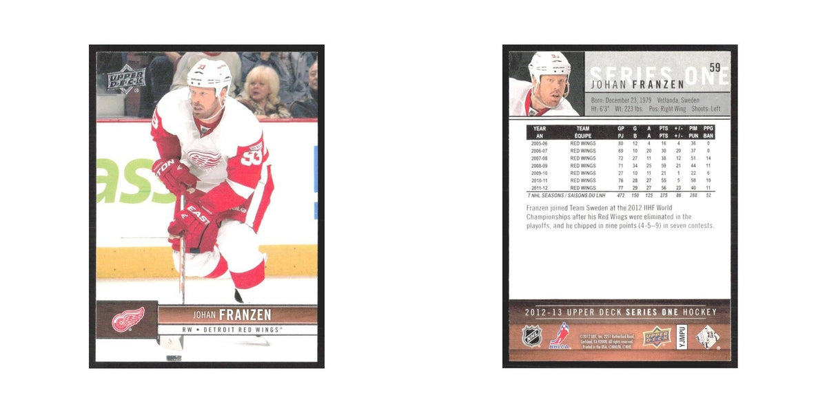 2012 Upper Deck Johan Franzen Detroit Red Wings #59