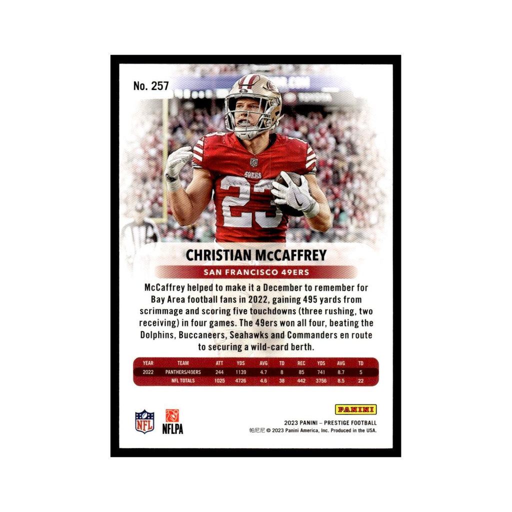 Christian McCaffrey 2023 Panini Prestige #257 San Francisco 49ers NM