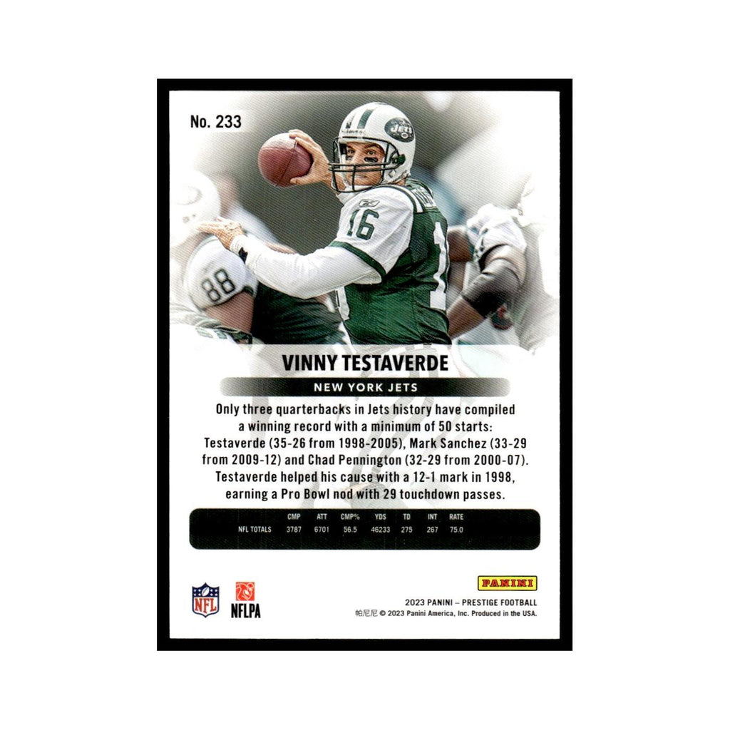 Vinny Testaverde 2023 Panini Prestige #233 New York Jets Football Card NM