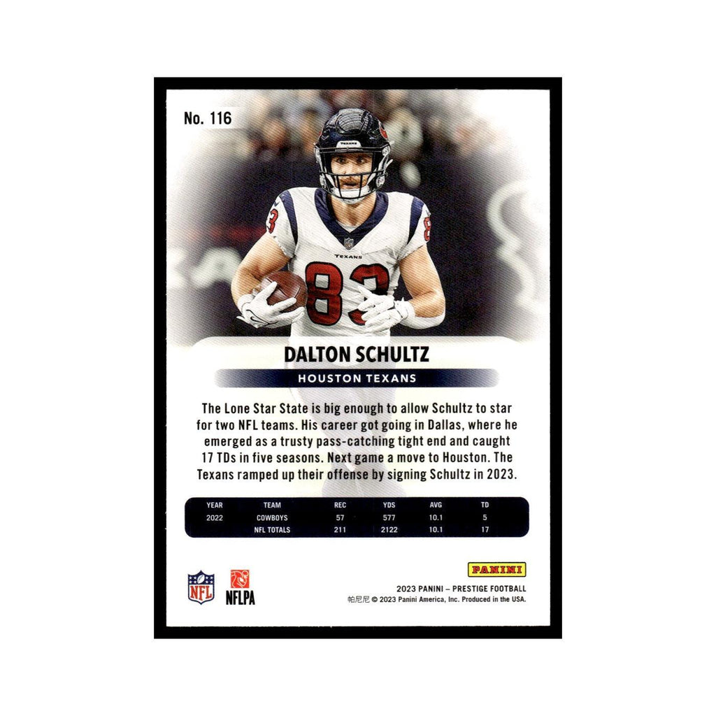 Dalton Schultz 2023 Panini Prestige #116 Houston Texans Football Card NM