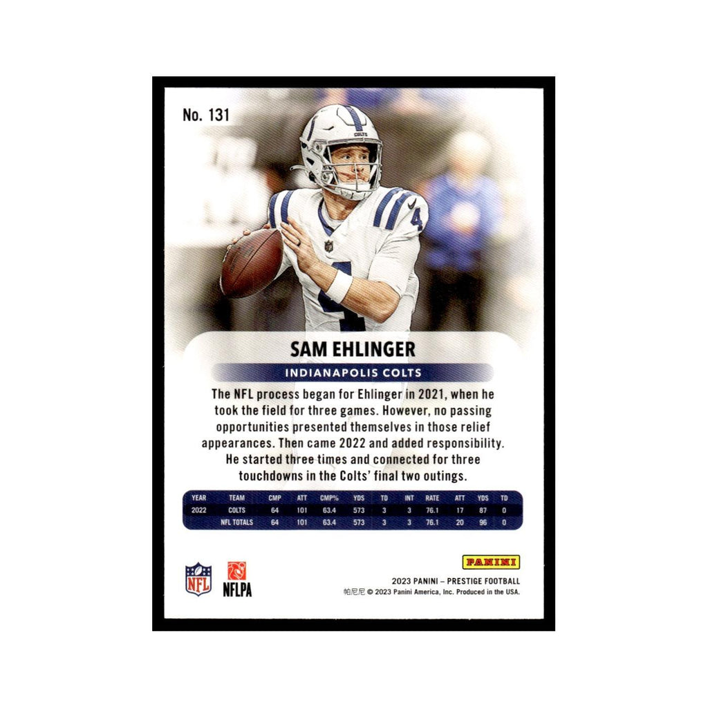 Sam Ehlinger 2023 Panini Prestige #131 Indianapolis Colts Football Card NM