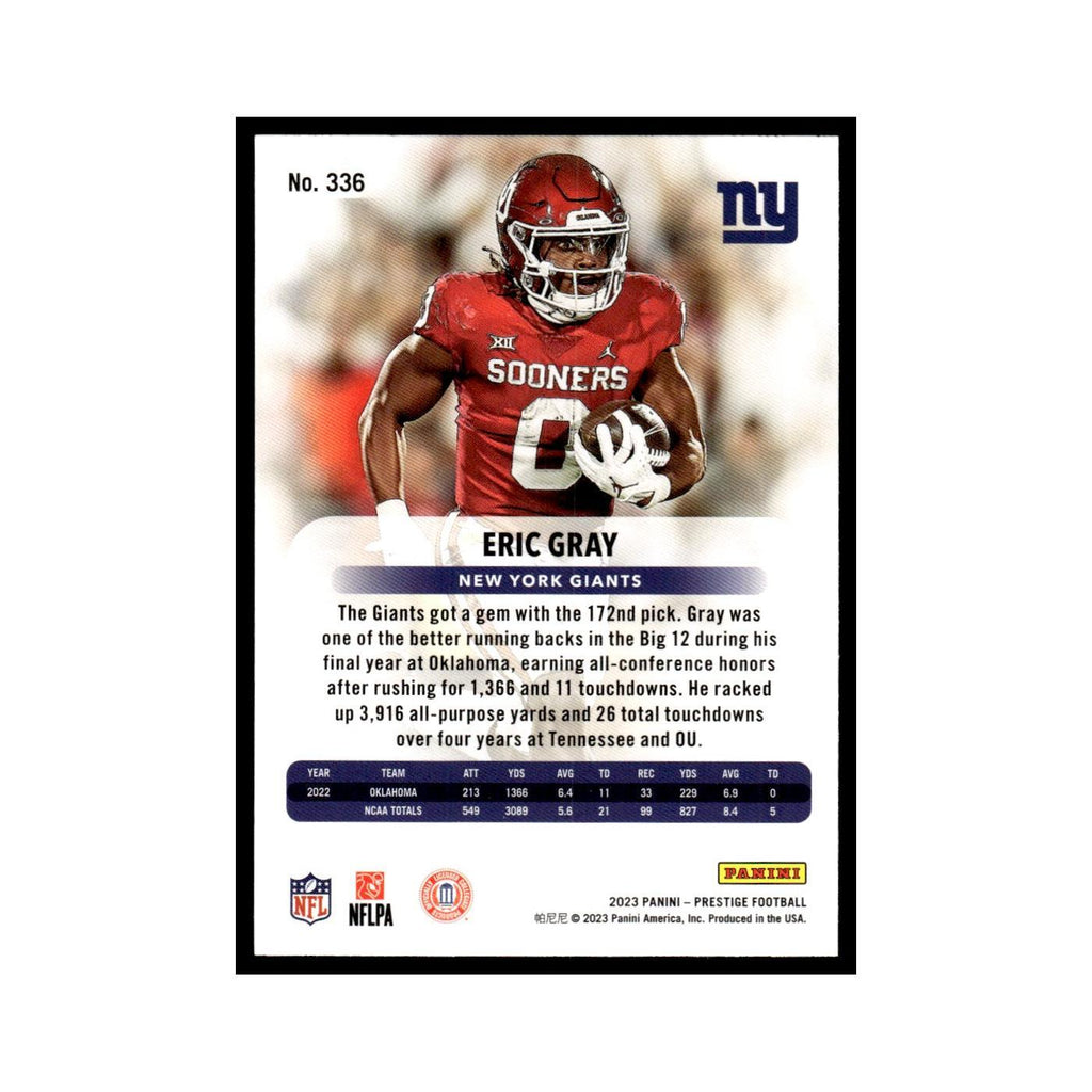 Eric Gray 2023 Panini Prestige #336 New York Giants Football Card NM