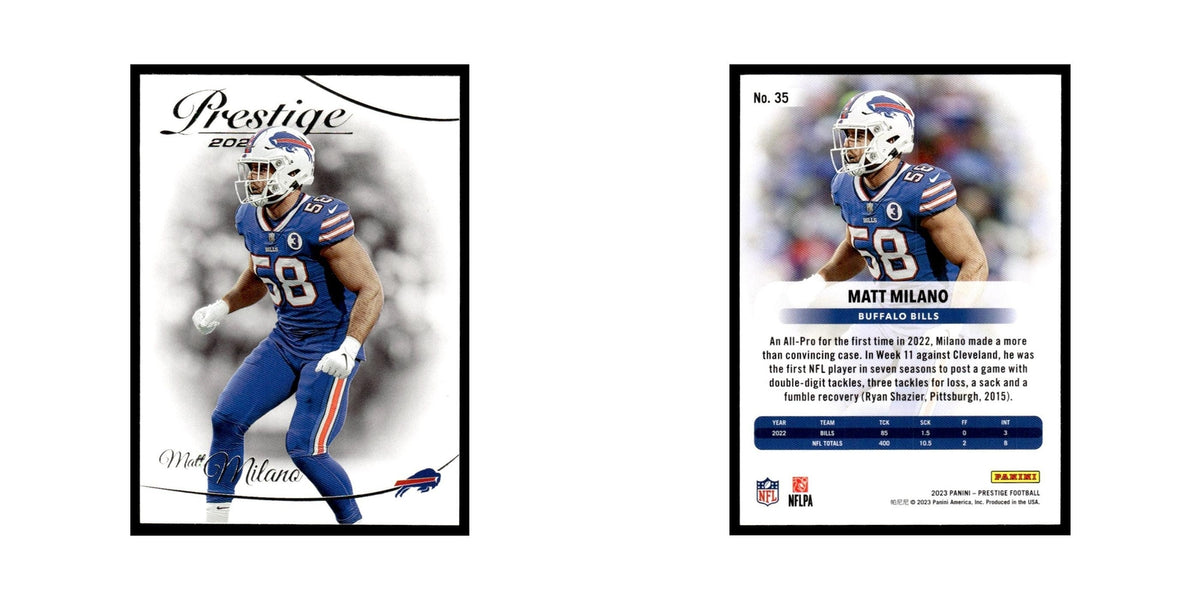Matt Milano 2023 Panini Prestige #35 Buffalo Bills Football Card NM