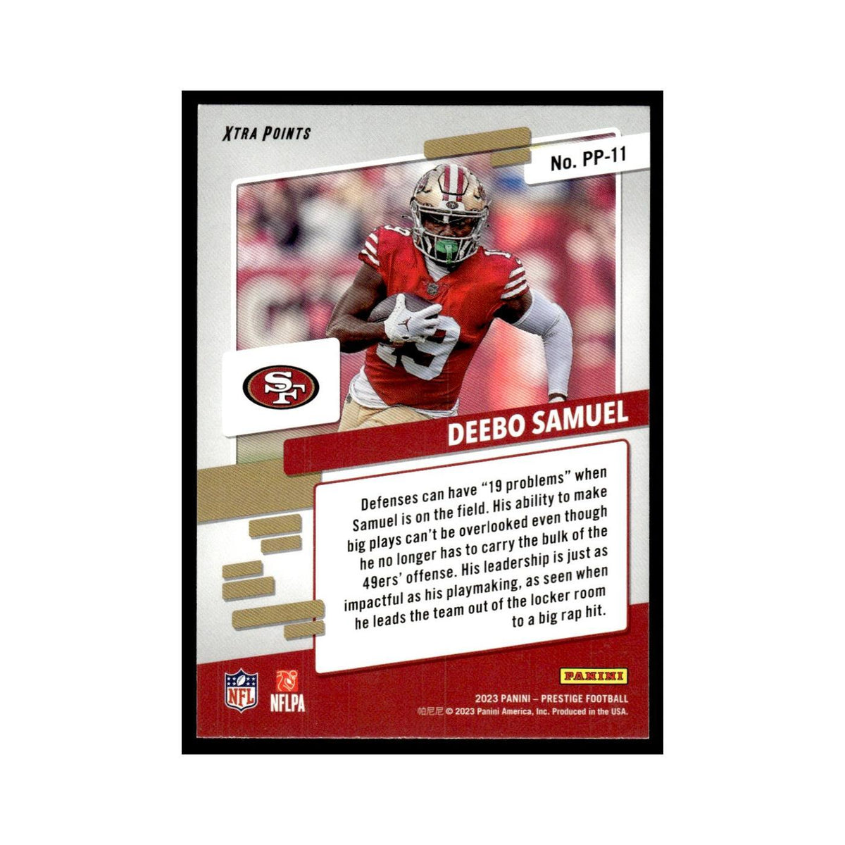 Deebo Samuel 2023 Panini Prestige #PP-11 San Francisco 49ers Football Card NM