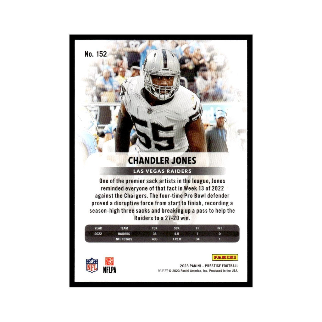 Chandler Jones 2023 Panini Prestige #152 Las Vegas Raiders Football Card NM