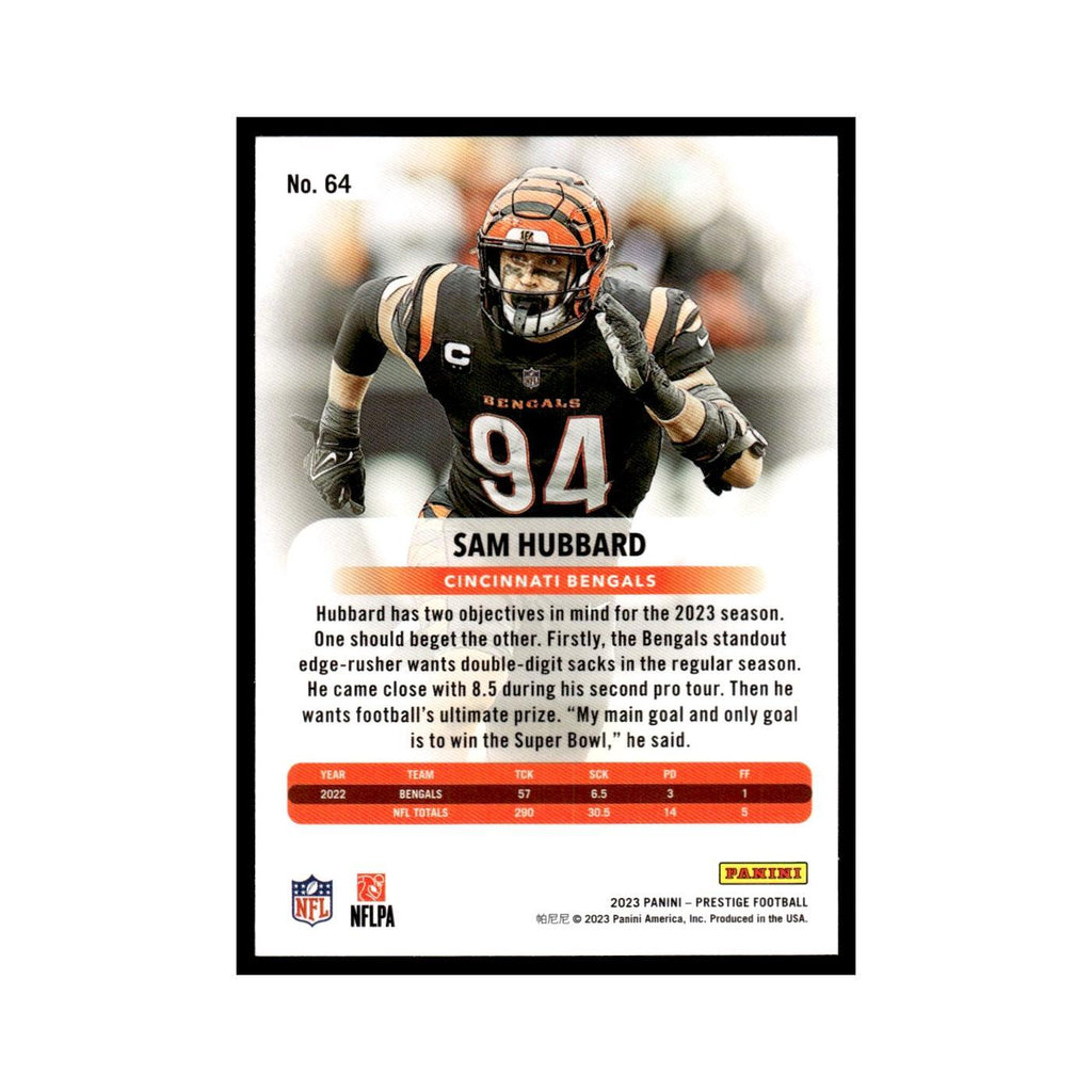 Sam Hubbard 2023 Panini Prestige #64 Cincinnati Bengals Football Card NM