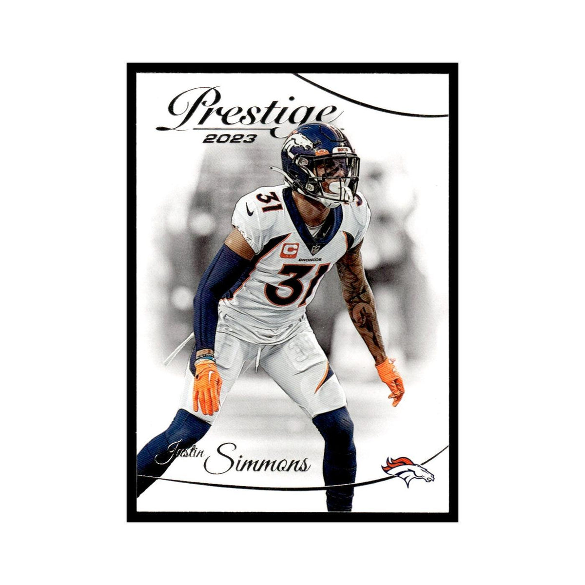 Justin Simmons 2023 Panini Prestige #94 Denver Broncos Football Card NM