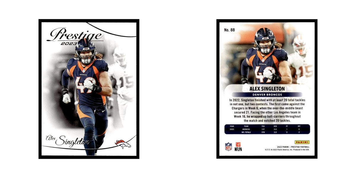 Alex Singleton 2023 Panini Prestige #88 Denver Broncos Football Card NM
