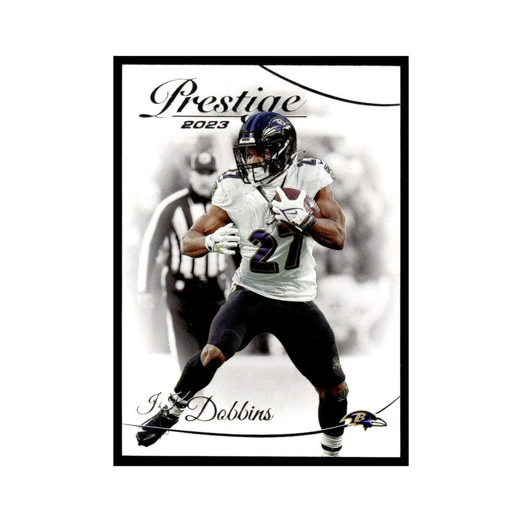 J.K. Dobbins 2023 Panini Prestige #21 Baltimore Ravens Football Card NM
