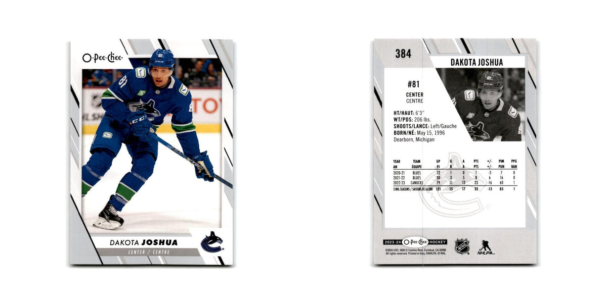 2023 O-Pee-Chee Dakota Joshua Vancouver Canucks #384