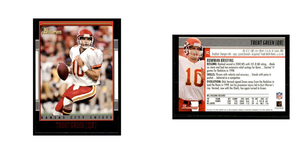2001 Bowman Trent Green Football Cards #25