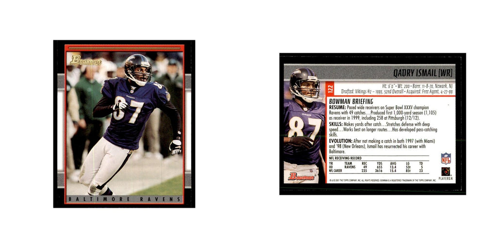 2001 Bowman Qadry Ismail Football Cards #122