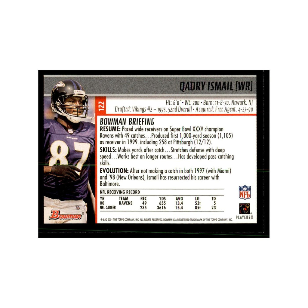2001 Bowman Qadry Ismail Football Cards #122