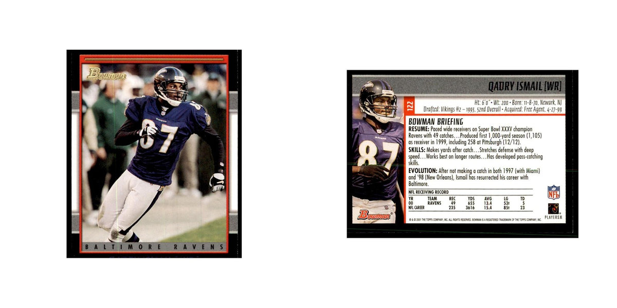 2001 Bowman Qadry Ismail Football Cards #122