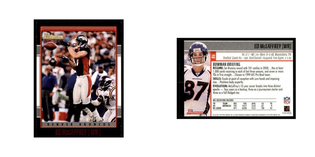 2001 Bowman Ed McCaffrey Football Cards #86