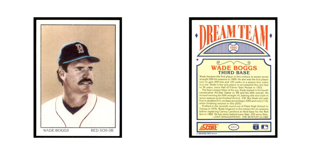 1990 Score Wade Boggs Baseball Cards #683