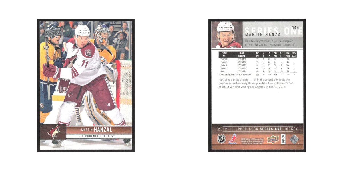 2012 Upper Deck Martin Hanzal Phoenix Coyotes #144