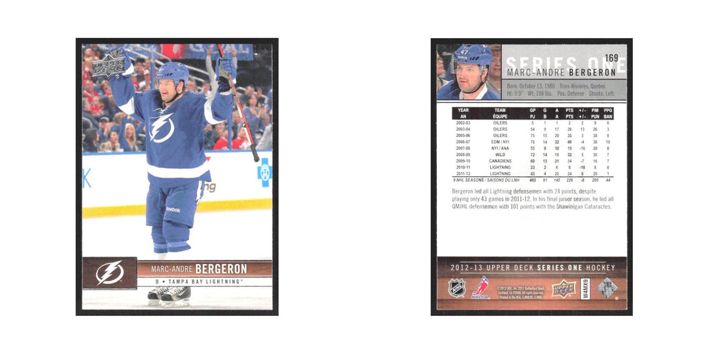 2012 Upper Deck Marc-Andre Bergeron Tampa Bay Lightning #169