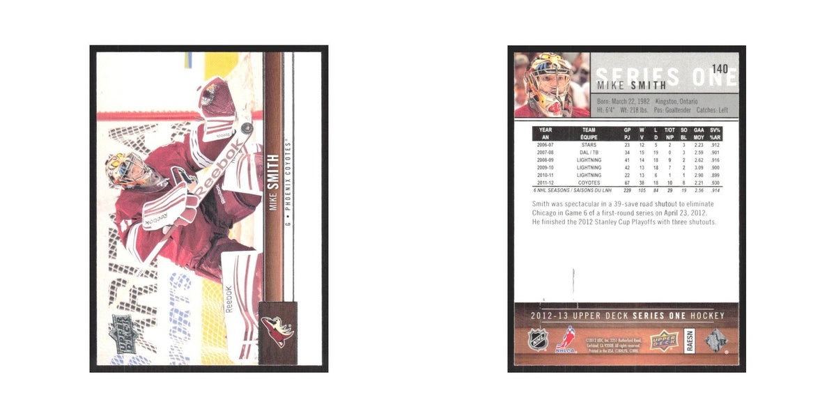 2012 Upper Deck Mike Smith Phoenix Coyotes #140