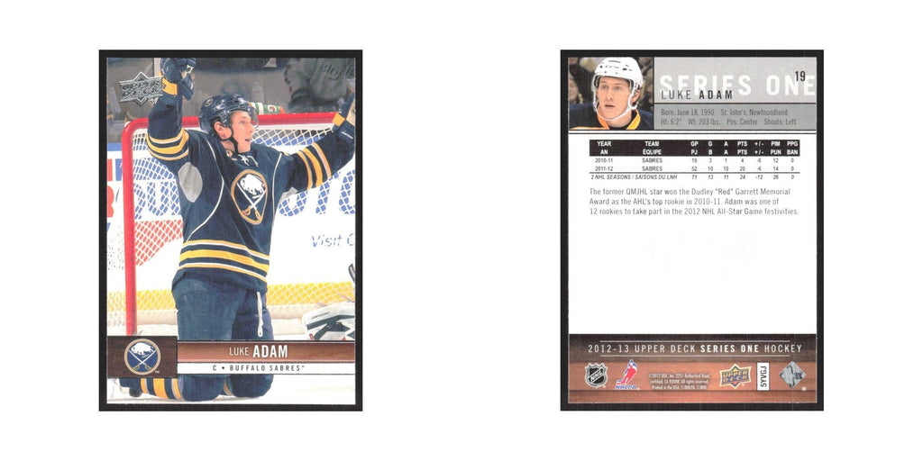 2012 Upper Deck Luke Adam Buffalo Sabres #19