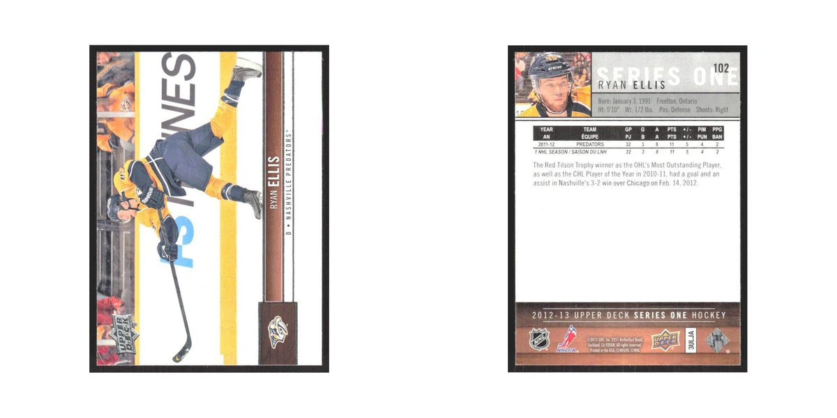 2012 Upper Deck Ryan Ellis Nashville Predators #102