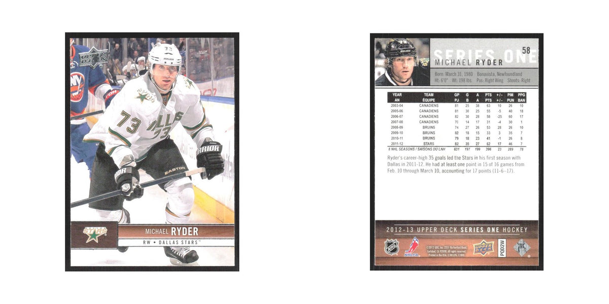 2012 Upper Deck Michael Ryder Dallas Stars #58