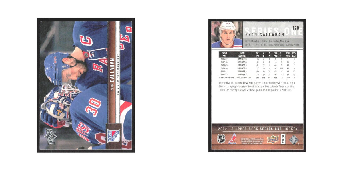 2012 Upper Deck Ryan Callahan New York Rangers #120
